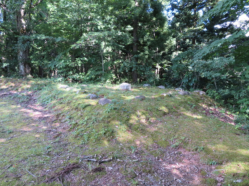二の丸土塁上の隅櫓の石基礎群