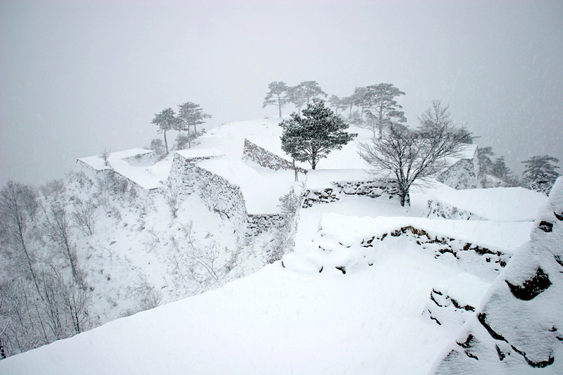 竹田城の雪景色