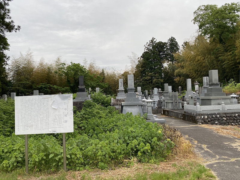 墓地に転用された城跡
