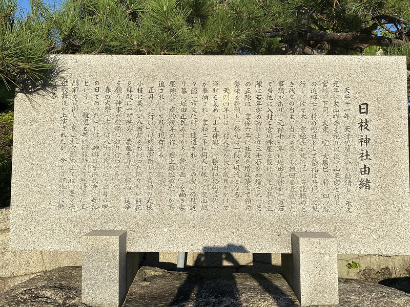 案内板「日枝神社由緒」