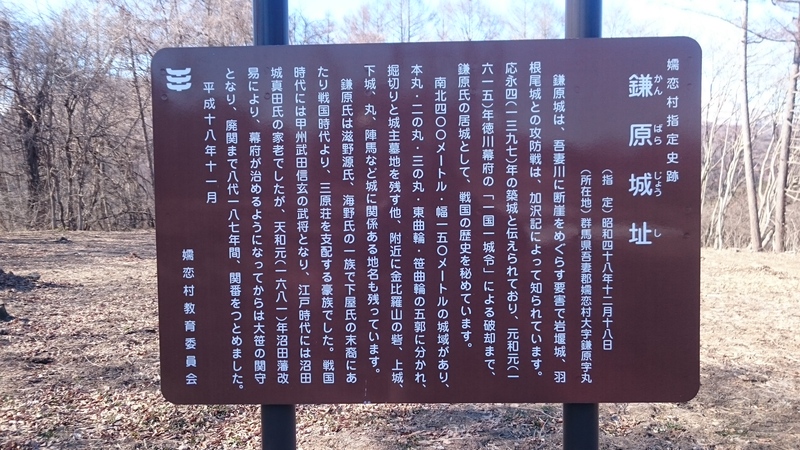 鎌原城の案内板