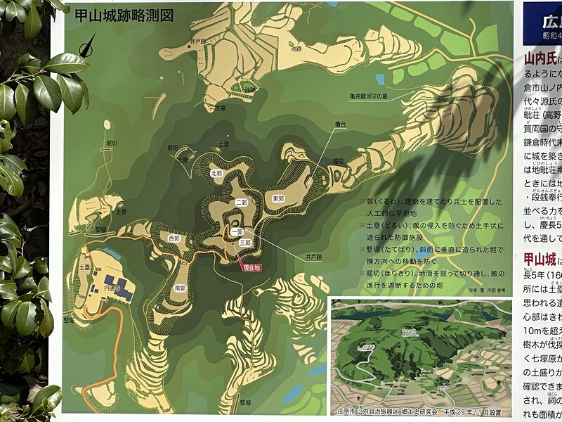 甲山城跡略測図