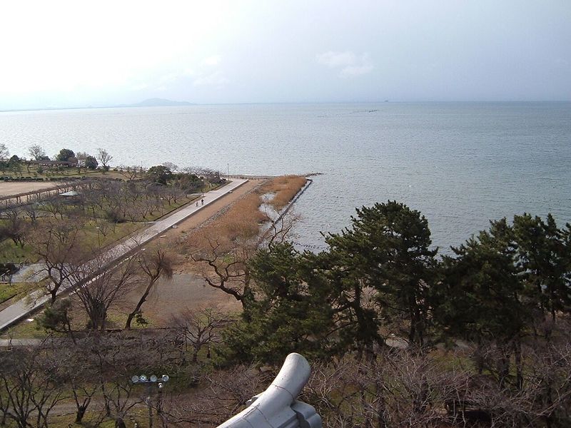 長浜城・天守閣からの琵琶湖の眺望