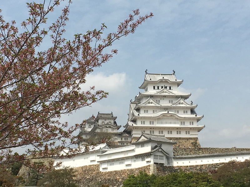 桜満開の賑わいを終えて、やっと出番が来た姫路城