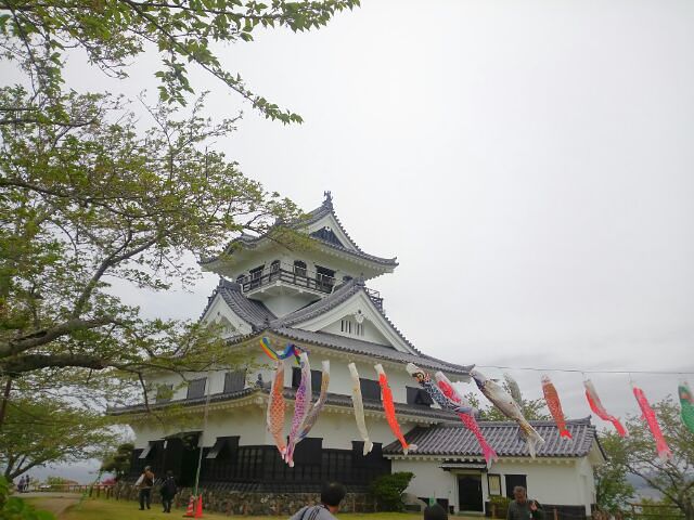 館山城と鯉のぼり