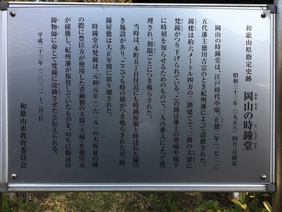 岡山の時鐘堂案内板