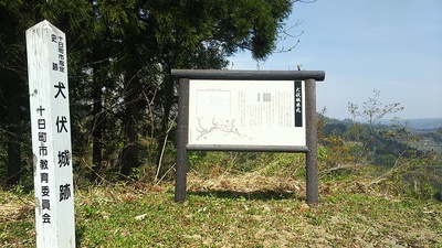 本丸跡にある標柱と説明板