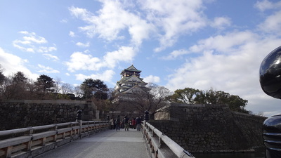 極楽橋から大坂城を望む