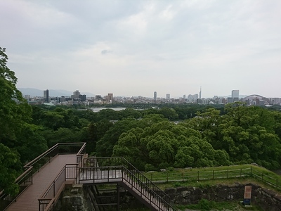 天守台からの福岡市内の眺望