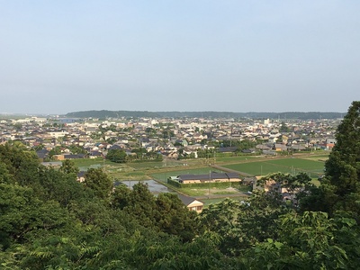 城山から小見川陣屋方面を撮影