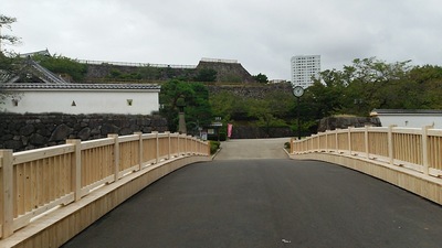 遊亀橋から本丸跡を見る