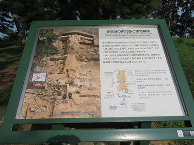 多賀城の南門跡と築地塀跡