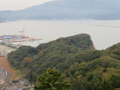天筒山展望台から金ヶ崎城