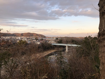 本丸跡から荒川・正喜橋を望む