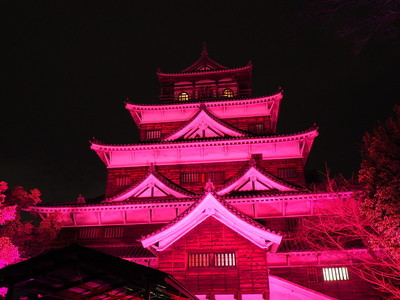 ライトアップ天守◆チームラボ 広島城 光の祭り