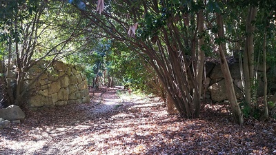 桜堀へ降りる道の入口にある石垣