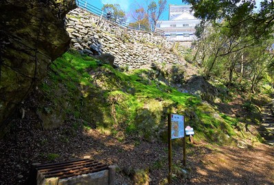 本丸井戸跡と石垣
