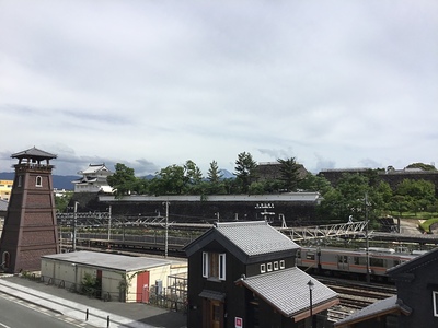 天守台と富士山、稲荷櫓