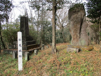 城跡標と石碑