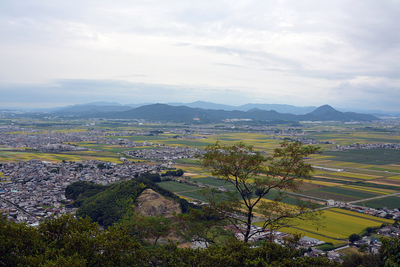 八幡山城から望む三上山(近江富士)