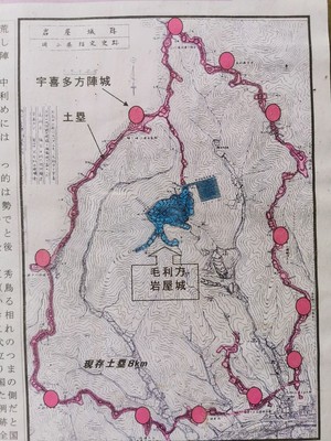 地図(岩屋城と陣城)