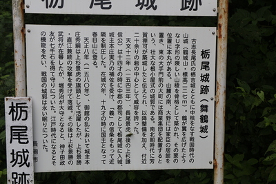 栃尾城址説明板