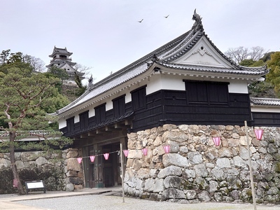 高知城の天守と大手門