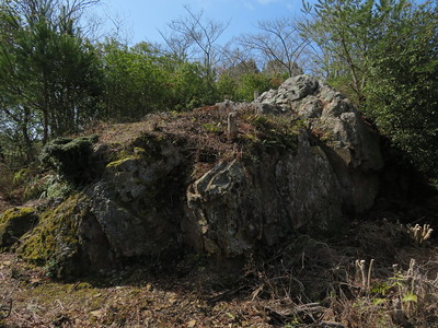本丸北東腰曲輪三段目の岩壁
