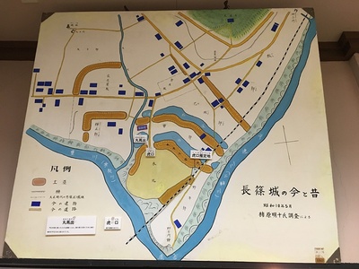 長篠城址史跡保存館展示の縄張り図
