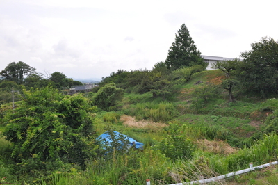 城の東側の広大な金沢堀址、現在阿武隈急行線が通る