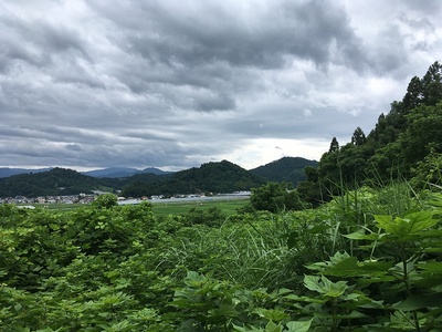 直江本陣から長谷堂城を見る