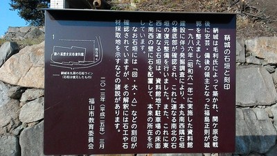 鞆城の石垣と刻印