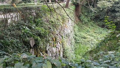 射水神社に向かう橋の下の石垣