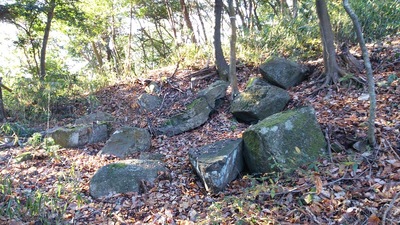 古井戸跡の近くにある石