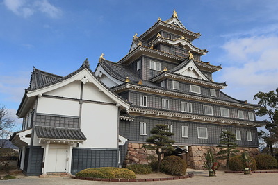 冬の晴れ間の天守閣