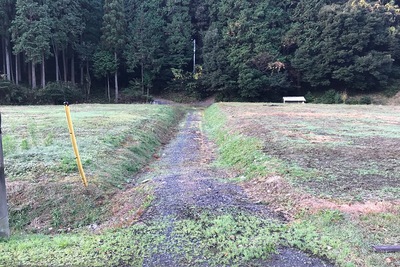 近接道路から城址方向をみる