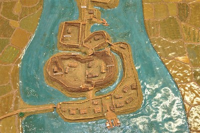 馬伏塚城のジオラマ（南曲輪群の部分）