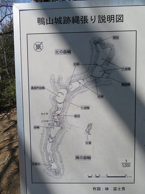 鴨方城跡縄張り説明図
