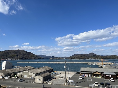 村上海賊ミュージアム3階展望台から見た能島城