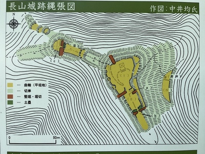 長山城跡縄張図（抜粋）