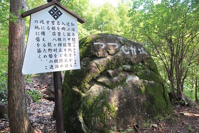 曽根城 自然石の城址碑