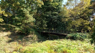 三ノ郭と西ノ郭をつなく木橋と堀