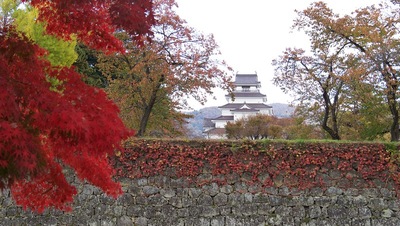 天守と紅葉