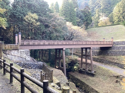 八王子城・曳橋の全景