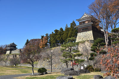 尼ヶ淵から望む南櫓と西櫓