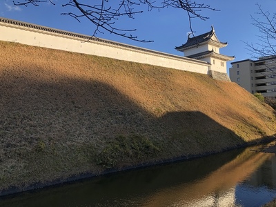 富士見櫓と土塁、水堀