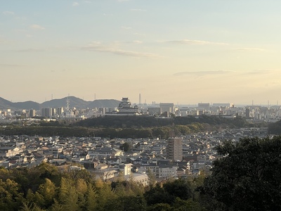 山頂付近から姫路城の眺め