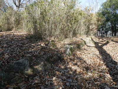 北の丸西側にある基壇と石列