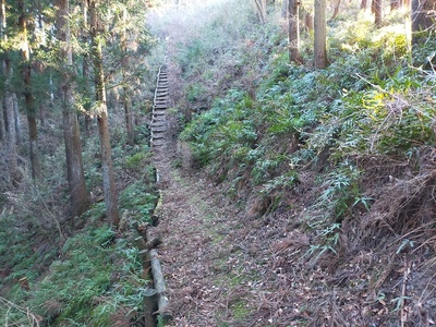 山頂への横移動の道