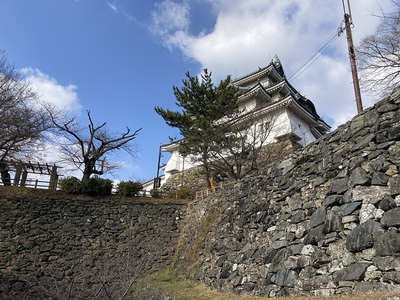 登城、石段より